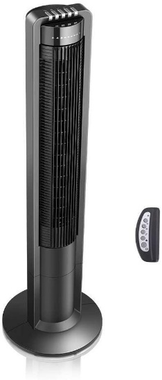 Airvention X01A Oscillating Premium Tower Fan, Quiet Remote Controlled Space Saving Fan