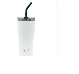 Wellness 20-oz Double-Wall Stainless Steel Tumbler with Straw - White Combo $19.99 MSRP
