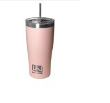 Wellness 20-oz Double-Wall Stainless Steel Tumbler with Straw - Peach $19.99 MSRP