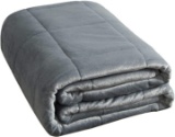 Sutton Home Fashions Weighted Blanket - Minky Silver Gray Glass Bead Filled Blanket, 48