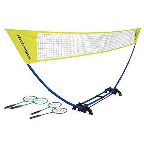 EastPoint Sports Easy Setup Regulation Badminton Set with Carry Storage Base, Net,