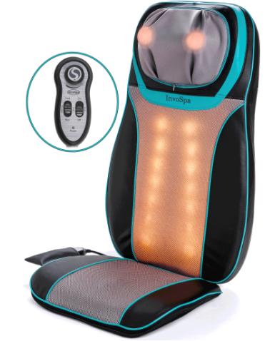 Back Massager with Heat, Rolling, Kneading Seat Massager and