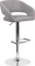 Bar Stool with Backrest and Footrest, Gray (1 Pack)