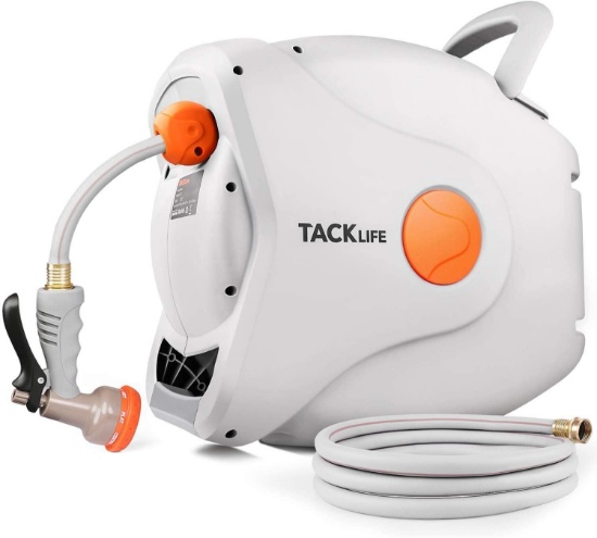 Tacklife Retractable Garden Hose Reel 5/8', 82ft +8ft - $142.57 MSRP