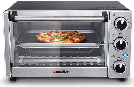 Toaster Oven 4 Slice, Multi-function Stainless Steel Finish with Timer - Toast - Bake $59.97 MSRP
