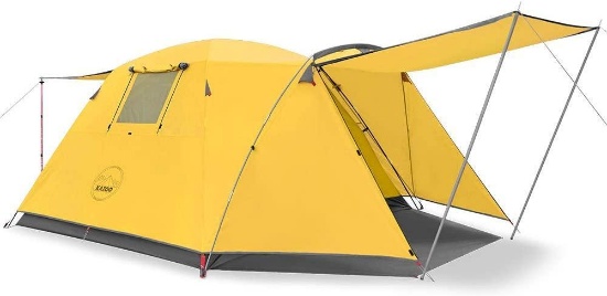 KAZOO Outdoor Camping Tent Durable Waterproof, Family Large Tents 4-Person, Easy Setup Tent