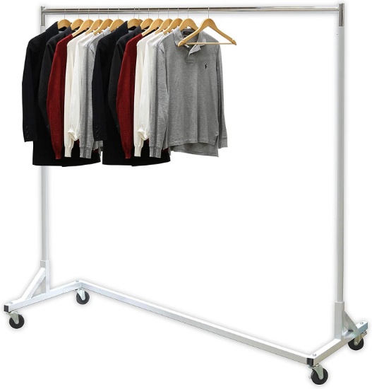 Simple Houseware Industrial Grade Z-Base Garment Rack, Silver - $73.97 MSRP