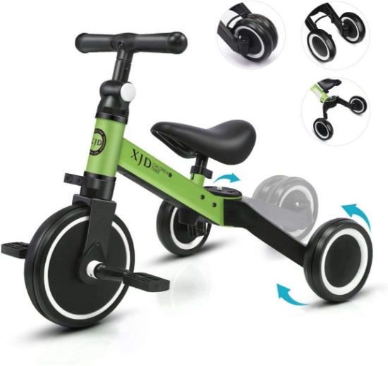 XJD 3-In-1 Kids Tricycles For 1-3 Years Old Kids Trike 3-Wheel Toddler Bike - $69.99 MSRP