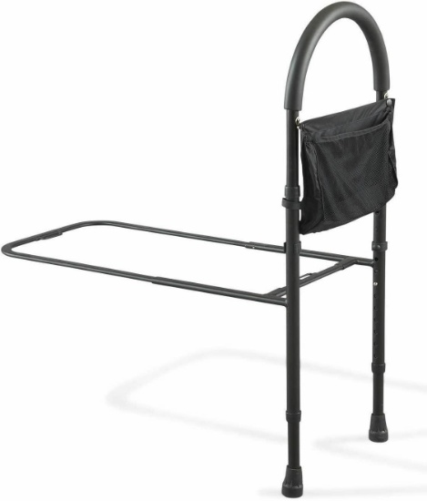 Medline Bed Assist Bar With Storage Pocket, Height Adjustable Bed Rails For Elderly - $35.07 MSRP