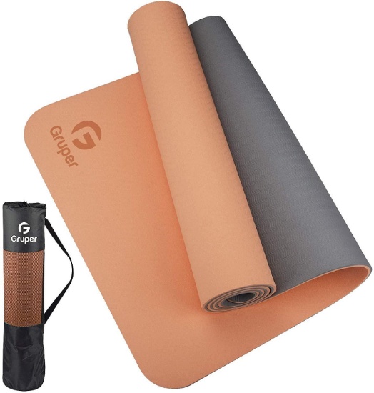 Gruper Yoga Mat Non Slip, Eco Friendly Fitness Exercise Mat with Carrying Strap,Pro Yoga Mats