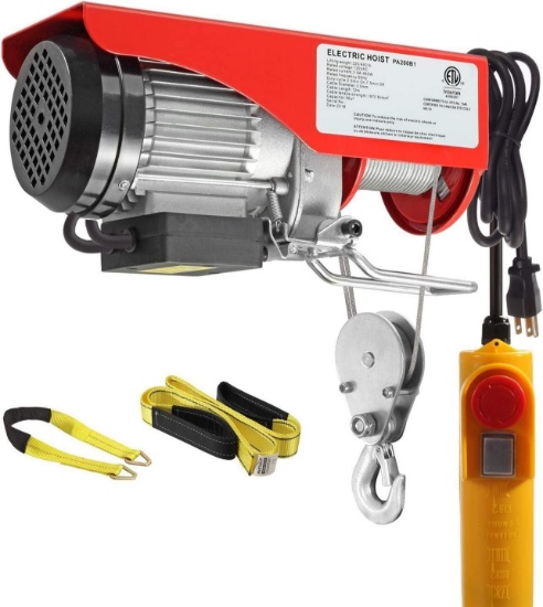 Partsam 440lbs Lift Electric Hoist Crane Remote Control Power System