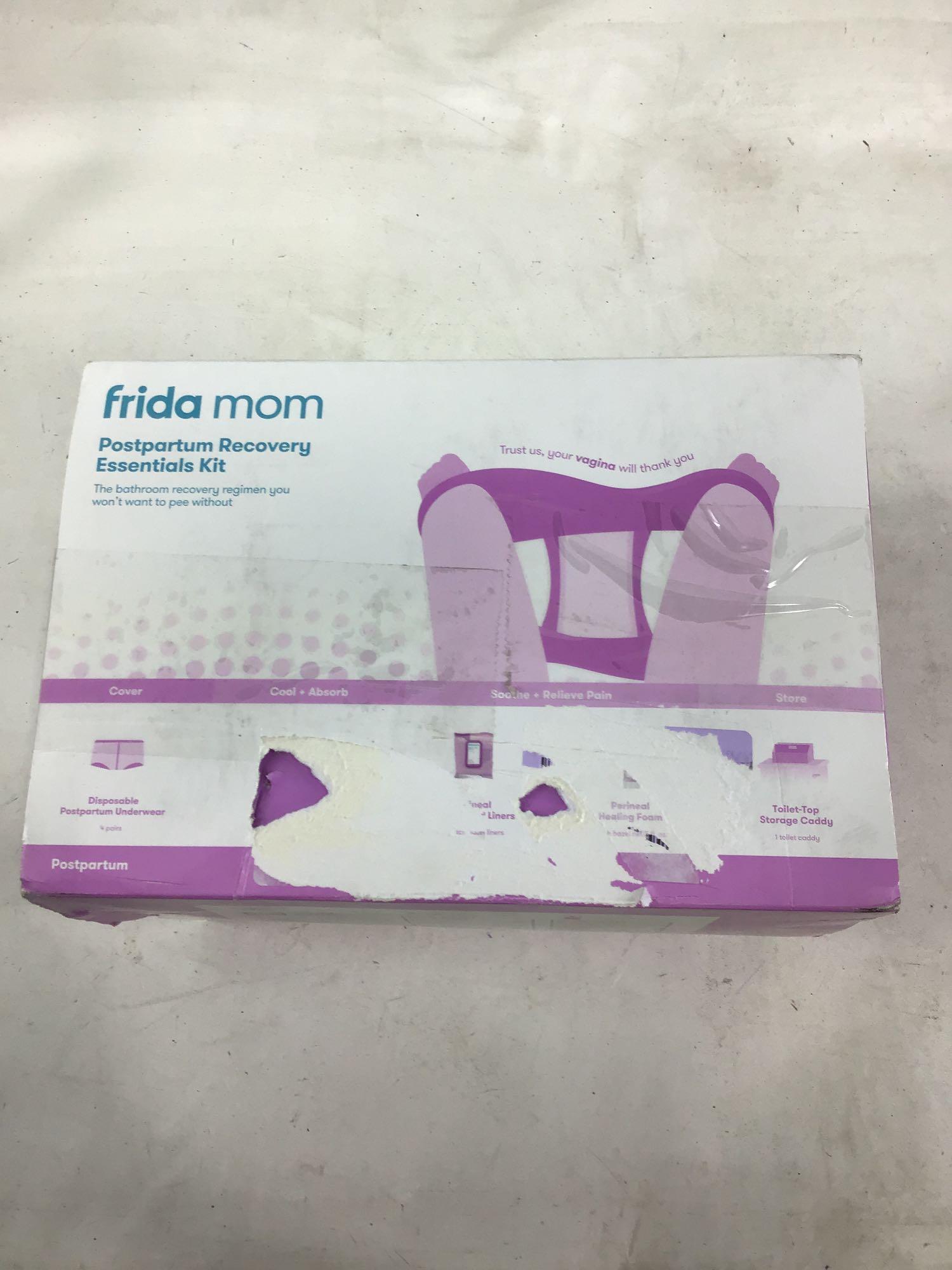 Frida Mom Postpartum Recovery Essentials Kit Includes Disposable Underwear,  Ice Maxi Absorbency Pads, Cooling Witch Hazel Medicated Pad Liners,  Perineal Medicated Healing Foam 