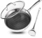 Potinv Stainless Steel Frying Pan, 10.25 Inch Nonstick Skillet with Lid and Turner, Induction Compat