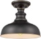 Zeyu Farmhouse Semi Flush Mount Ceiling Light, Close to Ceiling Light Fixture, Black Finish, $49.99