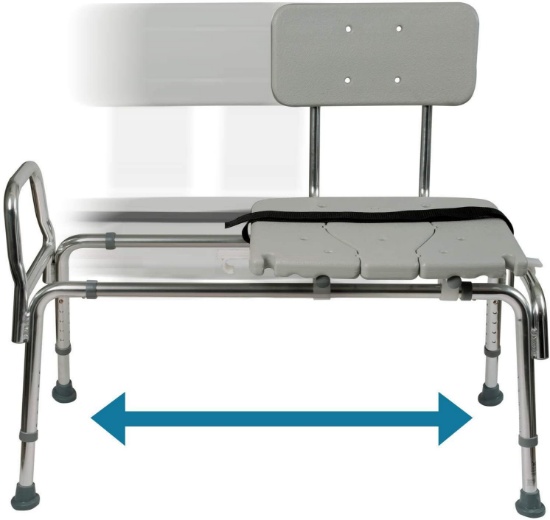 DMI Tub Transfer Bench and Sliding Shower Chair with Adjustable Seat and Cut Out Access $149.99 MSRP