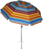 AMMSUN 7 ft Sand Anchor Beach Umbrella Adjustable Height with Tilt Aluminum Pole, Portable UV 50+