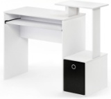 Furinno Econ Multipurpose Home Office Computer Writing Desk With Bin, White/Black- $69.94 MSRP