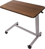 Vaunn Medical Adjustable Overbed Bedside Table With Wheels (Hospital and Home Use), color may vary