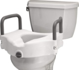 Nova Medical Products Elevated Raised Toilet Seat with Removable, Padded Handles, White, 1 Count