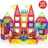 HOMOFY 106 PCS Castle Magnetic Blocks 3D Learning and...Development Magnetics Tiles