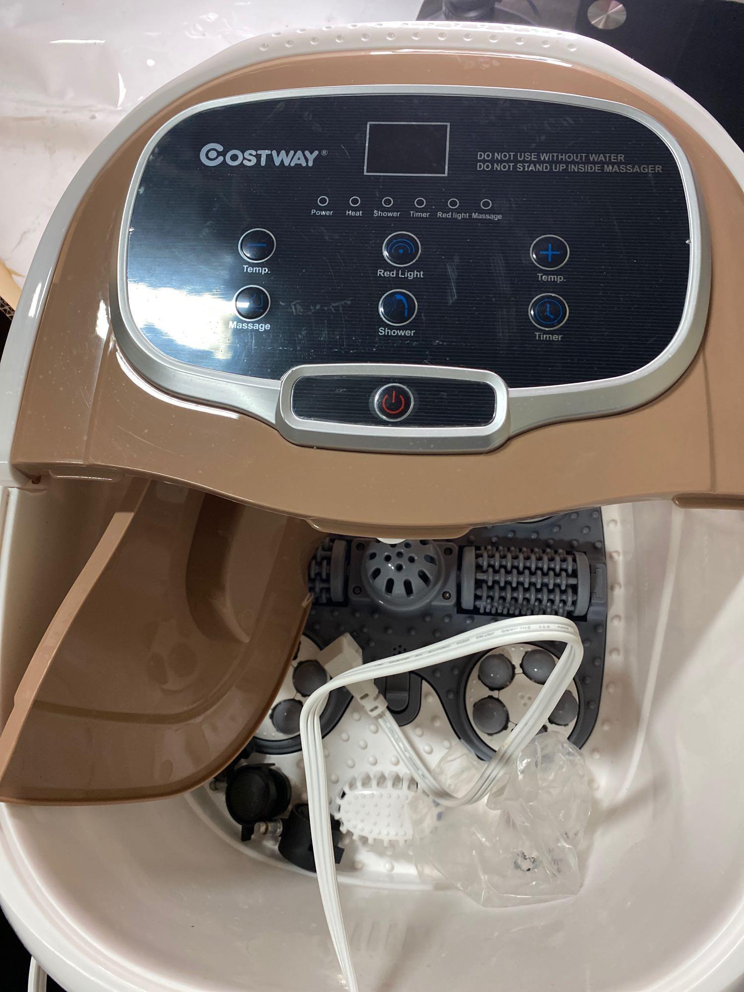 Portable Foot Spa Bath Motorized Massager with Shower-Coffee