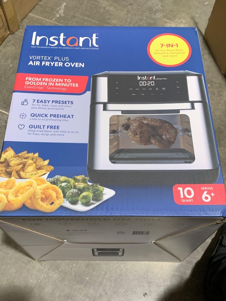 Dr with Rotisserie Spit Instant Vortex Plus 10QT 7-in-1 Digital Air Fryer Oven 
