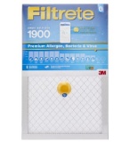 3M Filtrete 1900 MPR Premium Allergen, Bacteria and Virus Smart Air Filter 20x20x1