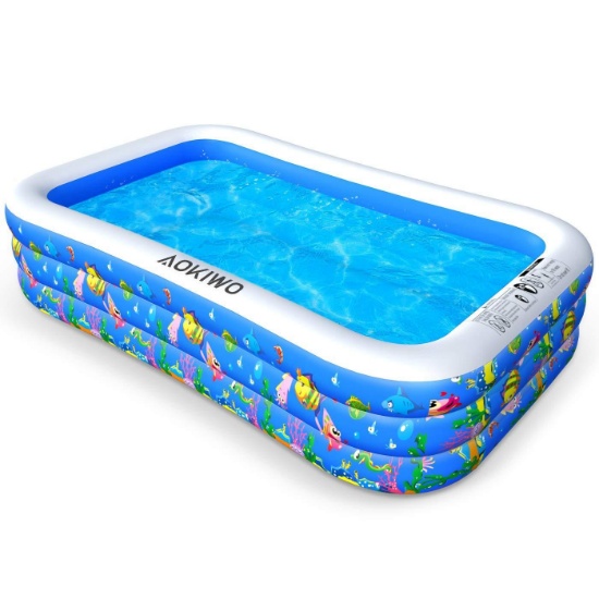 AOKIWO Family Swimming Pool, Inflatable Lounge Pool Kiddie Pool for Kids, Adults, Infant, Garden