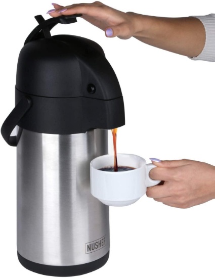 NuShef Airpot Coffee Dispenser with Pump 3L (102oz)