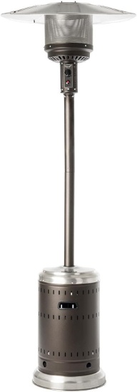 Fire Sense 46,000 BTU Patio Heater, Mocha and Stainless Steel (61185)