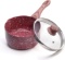 CSK 3 Quart Nonstick Saucepan with Lid - Granite Derived Coating Sauce Pan with Pour Spouts,