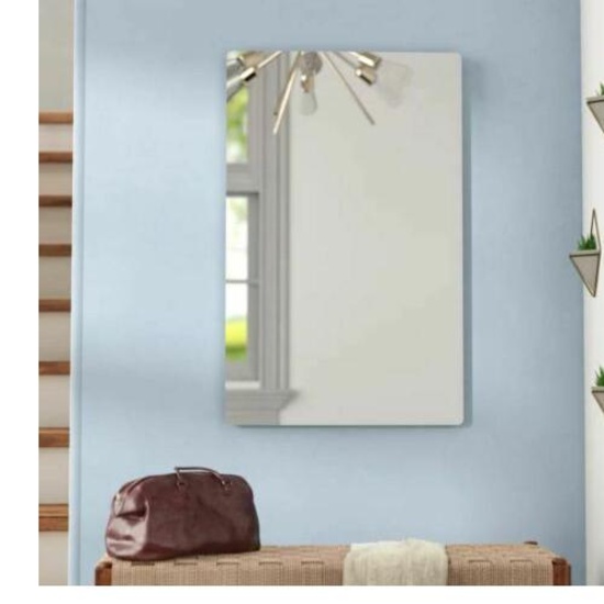 Wholesale Rectangle Silver Bathroom Wall Mirror 22" x 19.5" (chipped corner)