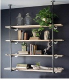 Industrial Retro Wall Mount Iron Pipe Shelf Hung Bracket Diy Storage Shelving Bookshelf (2 pcs)