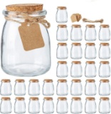 Mini Yogurt Jars 30 Pack, Glass Favor Jars with Cork Lids, Glass Pudding Jars, Glass Containers