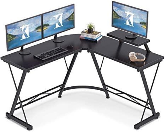 Casaottima L Shaped Gaming Desk, 51" Home Office Desk with Round Corner Computer Desk - $69.99 MSRP