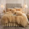 XIYU Luxury Plush Shaggy Duvet Cover Set Ultra Soft Crystal Velvet Bedding (Queen, Camel)-$81.99MSRP