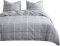 Wake In Cloud - Grid Comforter Set, 100% Cotton Fabric With Soft Microfiber Fill- $49.69 MSRP