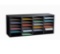 AdirOffice Wooden Literature Organizer Sorter (24 Compartment, Black)