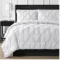 Double Needle Durable Stitching Comfy Bedding 3-piece Pinch Pleat Comforter Set All Season Pintuck