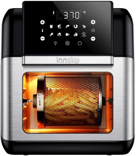 Innsky Air Fryer, 10.6-Quarts Air Oven, Rotisserie Oven, 1500W Electric Air Fryer Oven with LED