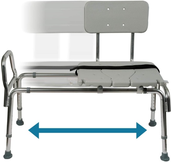 Duro-Med Tub Transfer Bench and Sliding Shower Chair (041298003373) Gray - $149.99 MSRP