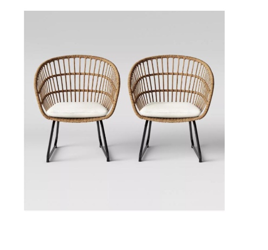 Opalhouse Southport Patio Dining Chair Linen - 2 Pack $300.00 MSRP