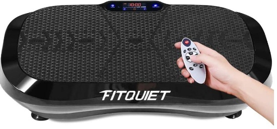 FITQUIET Vibration Plate Exercise Machine with Loop Resistance Bands - Whole Body Workout Vibration