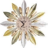 Ghytdf Large Decorative Wall Clock, 23? Inch D Oversized Retro Metal Leaf Roman Numeral Country