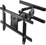 PERLESMITH Full Motion TV Wall Mount for 37-80 Inch Flat Curved TVs with Smooth Tilts Swivel