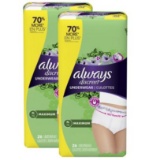 Always Discreet Incontinence and Postpartum Underwear for Women, X-Large, 52 Count
