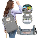 Hotbest Diaper Bag with Bassinet for Baby Travel Portable Changing Station Backpack,Gray $57.09 MSRP