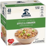 Quaker Instant Oatmeal, Apples and Cinnamon, Individual Packets (48 Count of 1.51 oz Packets)