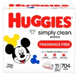 Huggies Simply Clean Unscented Baby Wipes, 11 Flip-Top Packs (704 Wipes Total)- $13.98 MSRP