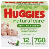 Huggies Natural Care Sensitive Unscented Baby Wipes (768 Count)- $19.99 MSRP